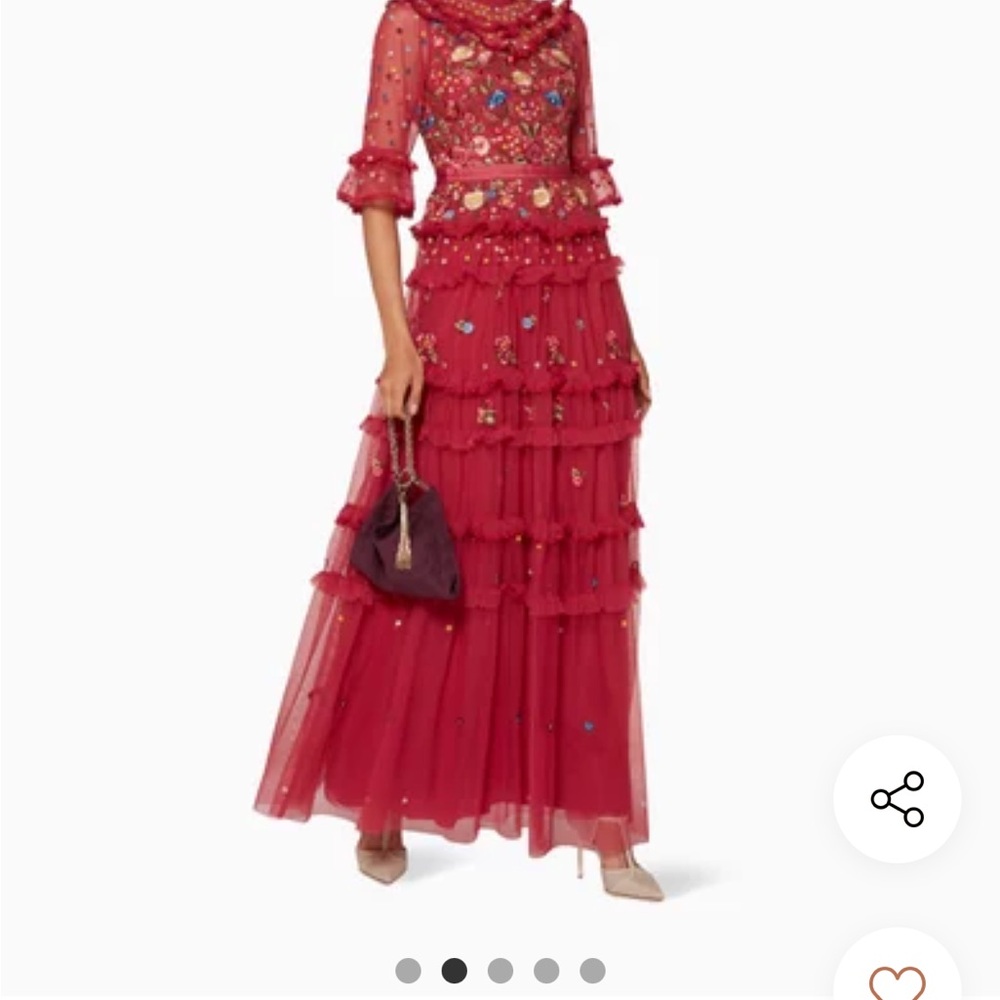 Needle and Thread Red Embroidered Women's Dress